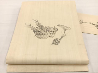 平和屋着物＊夏物　九寸名古屋帯　作家物　手描き　成り物　正絹　逸品　BAAX7718hv