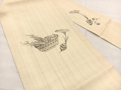平和屋着物＊夏物　九寸名古屋帯　作家物　手描き　成り物　正絹　逸品　BAAX7718hv