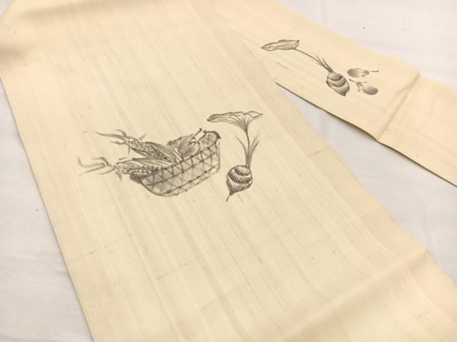 平和屋着物＊夏物　九寸名古屋帯　作家物　手描き　成り物　正絹　逸品　BAAX7718hv
