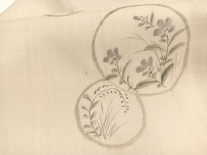 平和屋着物＊夏物　九寸名古屋帯　作家物　手描き　花丸文　正絹　逸品　BAAX7719hv