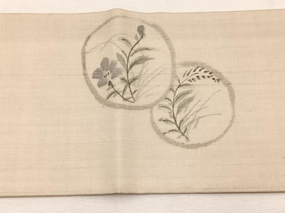 平和屋着物＊夏物　九寸名古屋帯　作家物　手描き　花丸文　正絹　逸品　BAAX7719hv