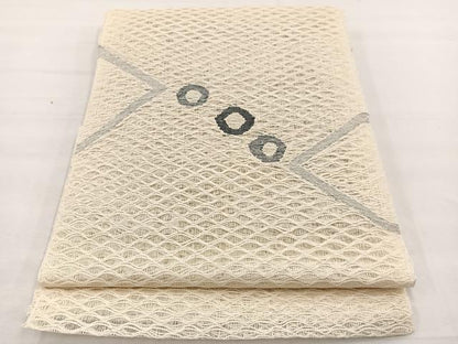 平和屋着物＊夏物　八寸名古屋帯　櫛織り　丸　正絹　逸品　BAAX7727hv