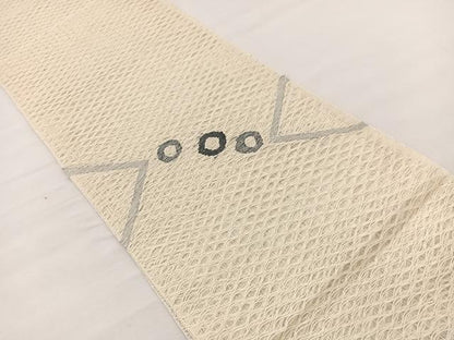 平和屋着物＊夏物　八寸名古屋帯　櫛織り　丸　正絹　逸品　BAAX7727hv
