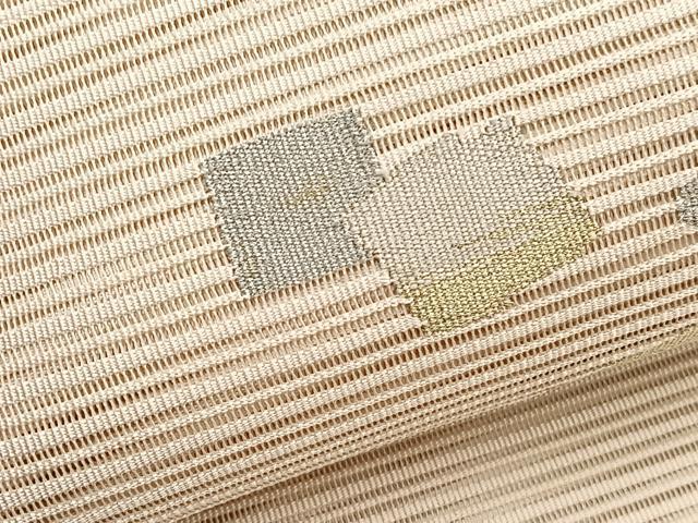平和屋着物＊夏物　八寸名古屋帯　絽綴れ　色紙文様　金銀糸　正絹　逸品　BAAX7728hv