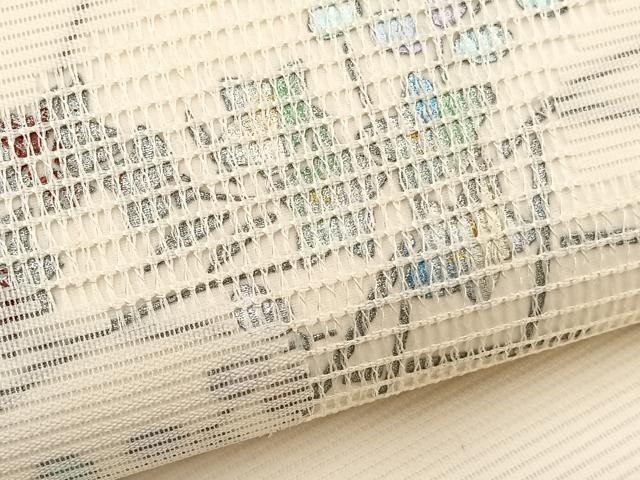 平和屋着物＊夏物　九寸開き名古屋帯　秋草文　金銀彩　正絹　逸品　未使用　BAAX7731hv