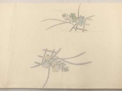 平和屋着物＊夏物　九寸開き名古屋帯　秋草文　金銀彩　正絹　逸品　未使用　BAAX7731hv
