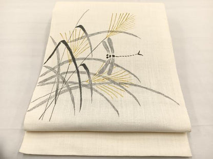 平和屋着物＊夏物　八寸名古屋帯　作家物　手描き　蜻蛉　BAAX7734hv