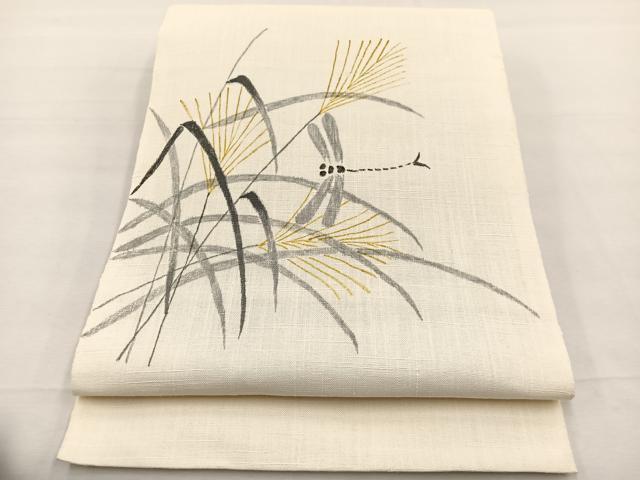 平和屋着物＊夏物　八寸名古屋帯　作家物　手描き　蜻蛉　BAAX7734hv
