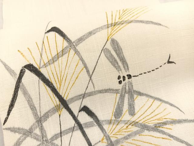 平和屋着物＊夏物　八寸名古屋帯　作家物　手描き　蜻蛉　BAAX7734hv
