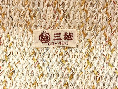 平和屋着物＊夏物　八寸名古屋帯　縞　金糸　三越扱い　正絹　逸品　BAAX7736hv