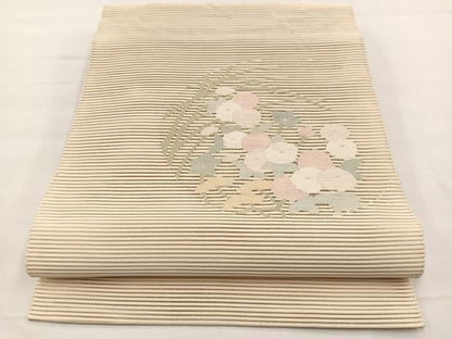 平和屋着物＊夏物　八寸名古屋帯　絽綴れ　万寿菊　正絹　逸品　BAAX7738hv