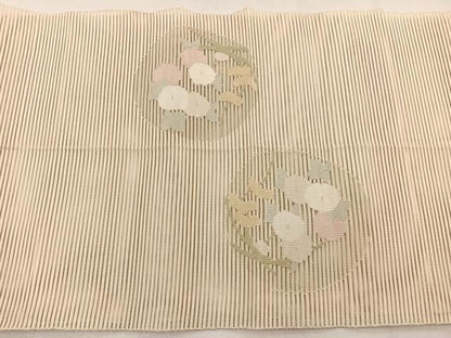 平和屋着物＊夏物　八寸名古屋帯　絽綴れ　万寿菊　正絹　逸品　BAAX7738hv