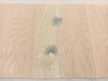 平和屋着物＊西陣　じゅらく謹製　夏物　八寸名古屋帯　すくい織　紫陽花　銀糸　証紙付き　正絹　逸品　BAAX7741hv