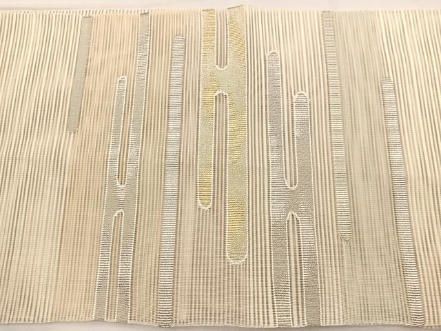 平和屋着物＊夏物　八寸名古屋帯　絽綴れ　エ霞文　金銀糸　正絹　逸品　BAAX7742hv