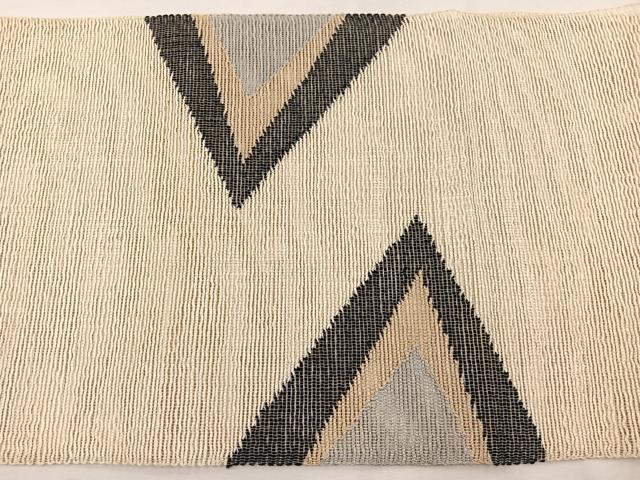 平和屋着物＊夏物　八寸名古屋帯　幾何学文様　正絹　逸品　BAAX7745hv