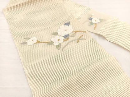 平和屋着物＊夏物　八寸名古屋帯　絽綴れ　枝花文　金銀糸　正絹　逸品　BAAX7746hv