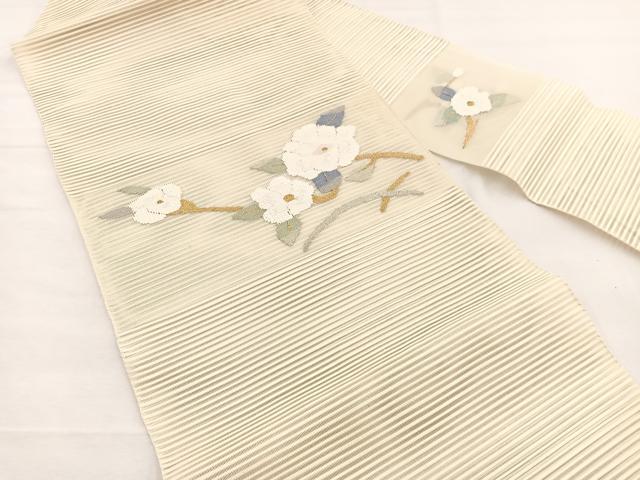 平和屋着物＊夏物　八寸名古屋帯　絽綴れ　枝花文　金銀糸　正絹　逸品　BAAX7746hv