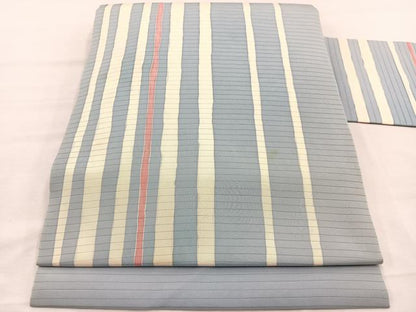 平和屋着物＊夏物　絽塩瀬　九寸名古屋帯　間道　ろうけつ染め　正絹　逸品　BAAX7751hv