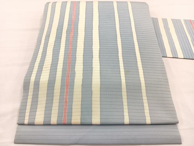 平和屋着物＊夏物　絽塩瀬　九寸名古屋帯　間道　ろうけつ染め　正絹　逸品　BAAX7751hv