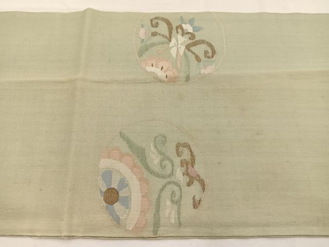 平和屋着物＊夏物　太鼓柄　京袋帯　花丸文　金糸　正絹　逸品　BAAX7753hv