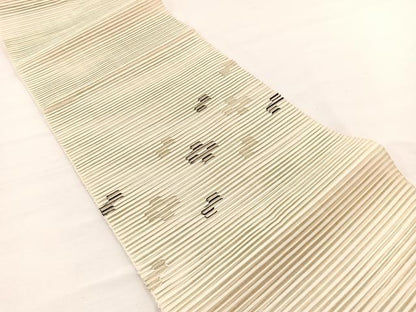 平和屋着物＊夏物　八寸名古屋帯　絽綴れ　十字文様　金糸　正絹　逸品　BAAX7756hv