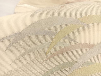 平和屋着物＊夏物　九寸名古屋帯　雪芝文　金銀糸　正絹　逸品　BAAX7761hv