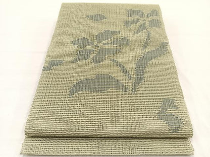 平和屋着物＊夏物　八寸名古屋帯　枝花文　正絹　逸品　BAAX7766hv
