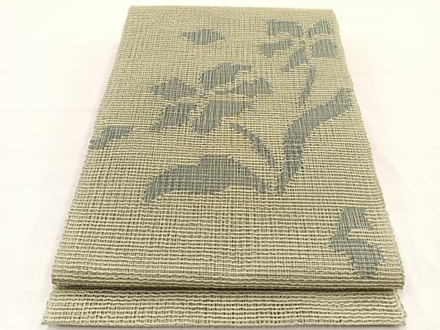 平和屋着物＊夏物　八寸名古屋帯　枝花文　正絹　逸品　BAAX7766hv