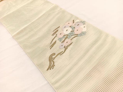 平和屋着物＊夏物　八寸名古屋帯　絽綴れ　万寿菊　金糸　正絹　逸品　BAAX7773hv