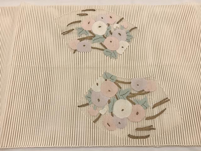 平和屋着物＊夏物　八寸名古屋帯　絽綴れ　万寿菊　金糸　正絹　逸品　BAAX7773hv