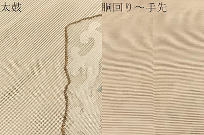 平和屋着物＊夏物　八寸名古屋帯　絽綴れ　飾花文　金糸　正絹　逸品　BAAX7774hv