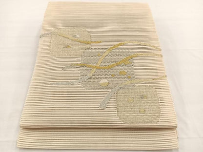 平和屋着物＊夏物　八寸名古屋帯　絽綴れ　色紙文様　金銀糸　正絹　逸品　BAAX7775hv