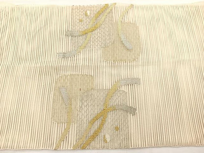 平和屋着物＊夏物　八寸名古屋帯　絽綴れ　色紙文様　金銀糸　正絹　逸品　BAAX7775hv