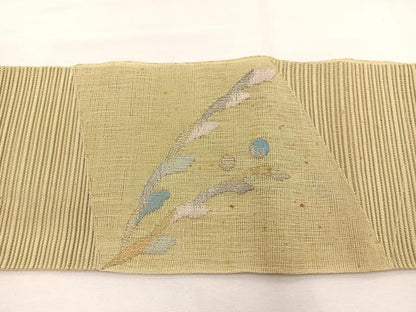 平和屋着物＊夏物　八寸名古屋帯　絽綴れ　立波文　金銀糸　正絹　逸品　BAAX7779hv