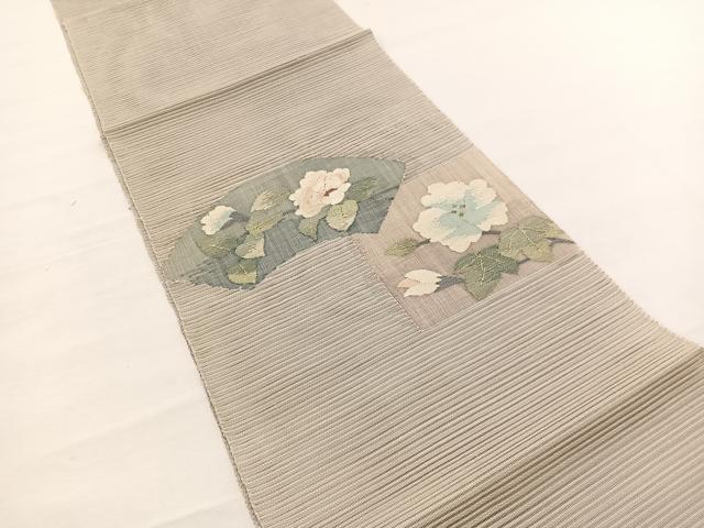平和屋着物＊夏物　八寸名古屋帯　絽綴れ　地紙牡丹文　金銀糸　正絹　逸品　BAAX7780hv