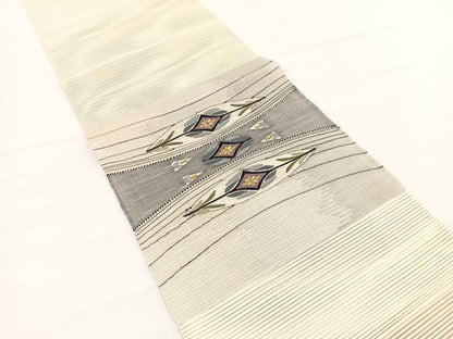 平和屋着物＊夏物　八寸名古屋帯　絽綴れ　七宝花文　正絹　逸品　未使用　BAAX7781hv
