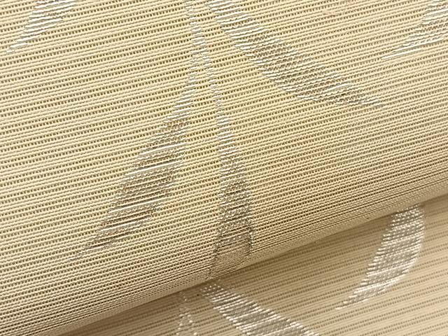平和屋着物＊夏物　全通柄　九寸名古屋帯　枝垂れ枝葉文　銀糸　正絹　逸品　BAAX7782hv