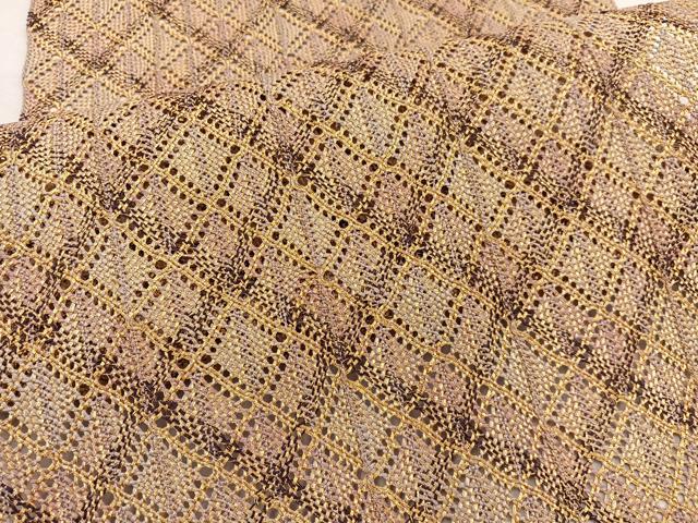 平和屋着物＊夏物　八寸名古屋帯　組織　菱文様　金糸　やまと誂製　正絹　逸品　未使用　BAAX7783hv