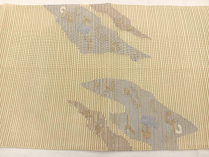 平和屋着物＊夏物　八寸名古屋帯　絽綴れ　唐草文　金銀糸　正絹　逸品　BAAX7787hv