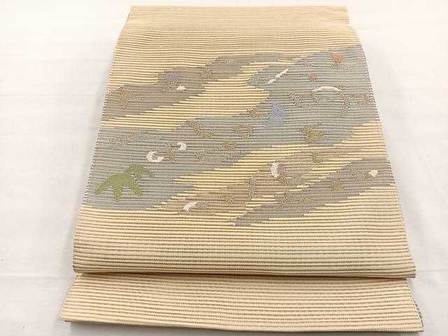 平和屋着物＊夏物　八寸名古屋帯　絽綴れ　唐草文　金銀糸　正絹　逸品　BAAX7787hv