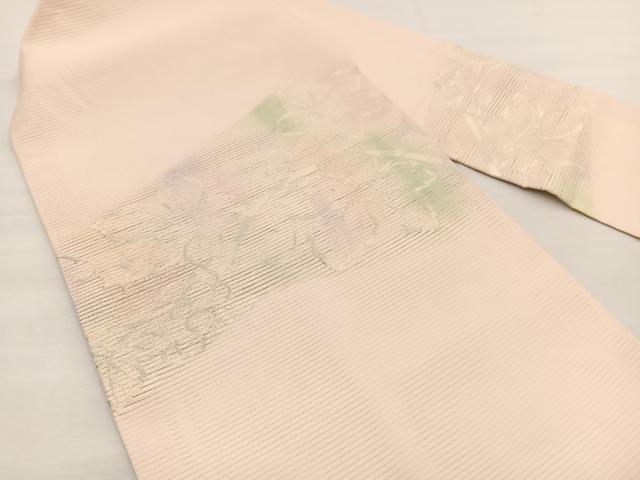 平和屋着物＊夏物　九寸名古屋帯　葡萄蔦の葉文　銀糸　正絹　逸品　BAAX7792hv
