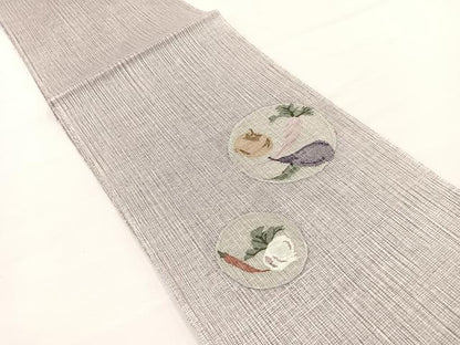 平和屋着物＊夏物　太鼓柄袋帯　すくい織　成り物　銀糸　正絹　逸品　BAAX7800hv