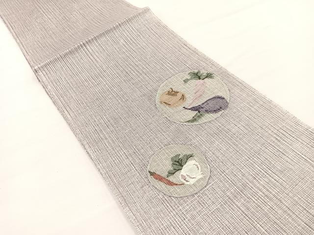 平和屋着物＊夏物　太鼓柄袋帯　すくい織　成り物　銀糸　正絹　逸品　BAAX7800hv
