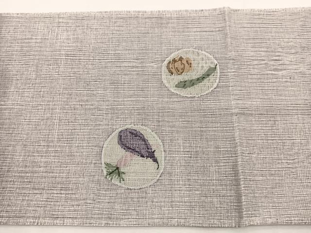 平和屋着物＊夏物　太鼓柄袋帯　すくい織　成り物　銀糸　正絹　逸品　BAAX7800hv