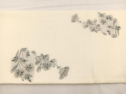 平和屋着物＊夏物　西陣　岡文織物謹製　六通柄袋帯　草花文　証紙付き　正絹　逸品　未使用　BAAX7802hv
