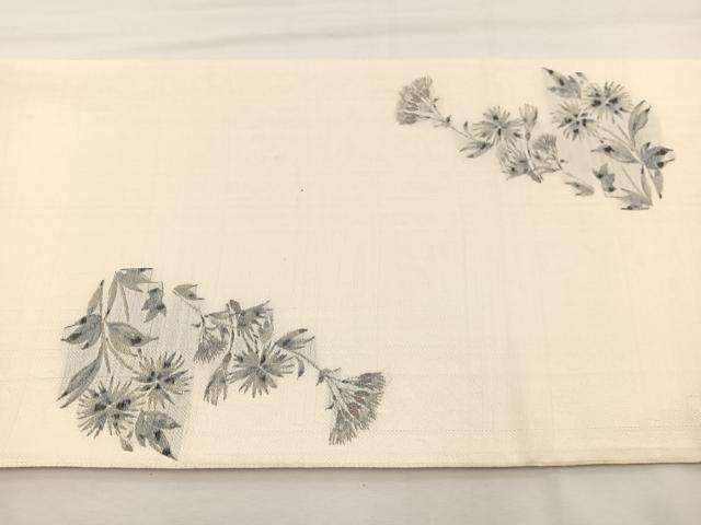 平和屋着物＊夏物　西陣　岡文織物謹製　六通柄袋帯　草花文　証紙付き　正絹　逸品　未使用　BAAX7802hv