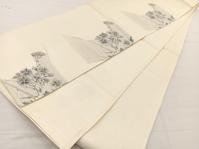 平和屋着物＊夏物　西陣　岡文織物謹製　六通柄袋帯　草花文　証紙付き　正絹　逸品　未使用　BAAX7802hv