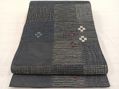 平和屋着物＊夏物　西陣　六通柄袋帯　唐織　十字文様　証紙付き　正絹　逸品　BAAX7803hv
