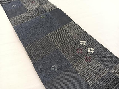 平和屋着物＊夏物　西陣　六通柄袋帯　唐織　十字文様　証紙付き　正絹　逸品　BAAX7803hv