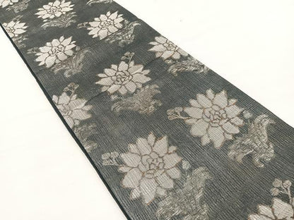 平和屋着物＊夏物　六通柄袋帯　櫛織　更紗花文　金糸　正絹　逸品　未使用　BAAX7805hv